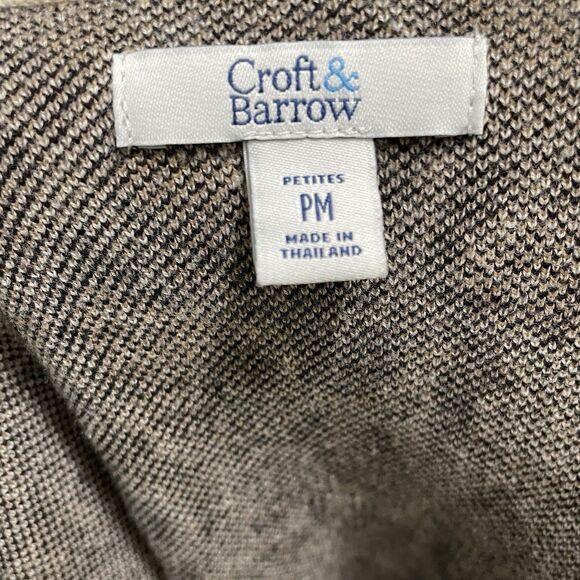 Croft & Barrow Leopard Print Open Front Cardigan Sweater Women's Petite Medium - Picture 5 of 7